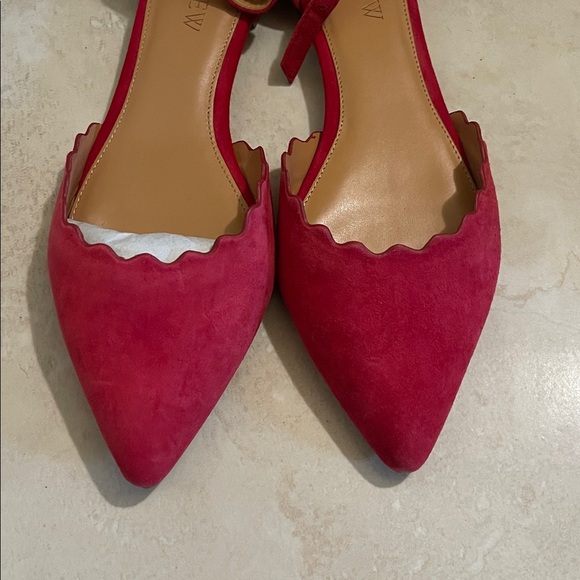 JCREW- scalloped d’orsay flats. -red - size 6- NWT - Picture 2 of 5